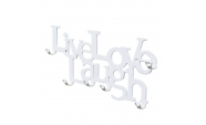 Suport chei Live Love Laugh  6 agatatoare  culoare alb, 25x11x2.5 cm 6