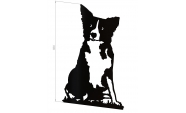 Decoratiune de perete Caine, Border Collie, 50 cm, otel, negru 3