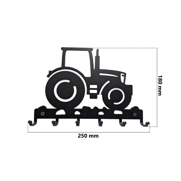 Suport chei Tractor 6 agatatoare, 18x25cm, Negru 2