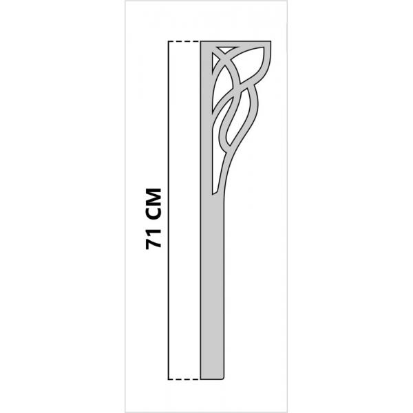  Set 4 picioare masa, metalice, vopsite electrostatic, Negru, Model 5, 71cm 6