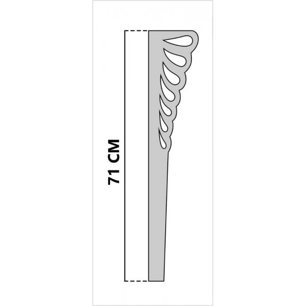 Set 4 picioare masa, metalice, vopsite electrostatic, Negru, Model 4, 71cm 6