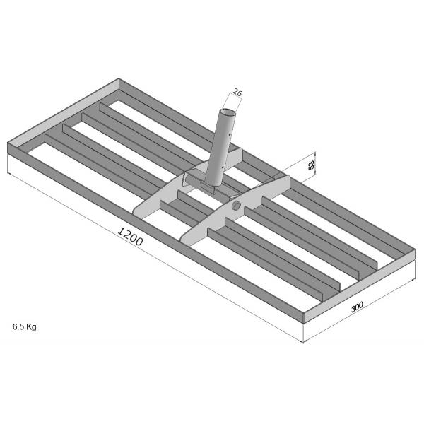  Nivelator gazon 1200x300mm, otel, negru 4