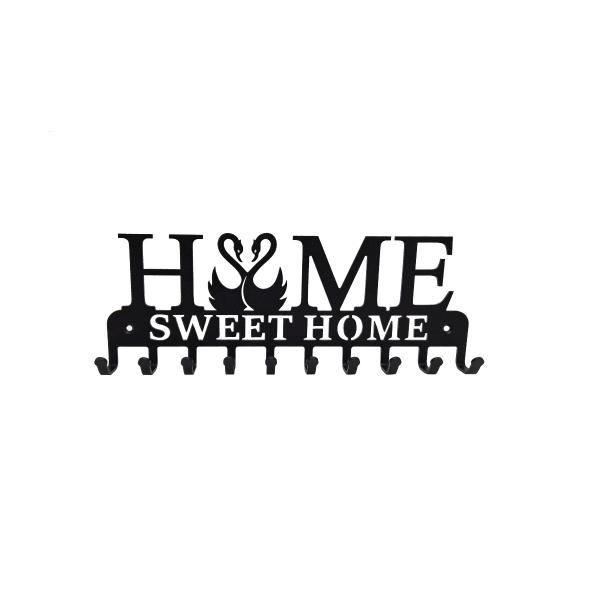 Suport chei Home Sweet Home 10 agatatoare model 2, Negru 1