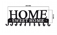 Suport chei Home Sweet Home 10 agatatoare model 3, Negru 2