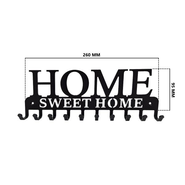 Suport chei Home Sweet Home 10 agatatoare model 3, Negru 2