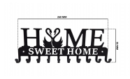 Suport chei Home Sweet Home 10 agatatoare model 2, Negru 2