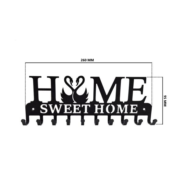 Suport chei Home Sweet Home 10 agatatoare model 2, Negru 2