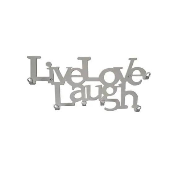 Cuier metalic Live Love Laugh Alb 1