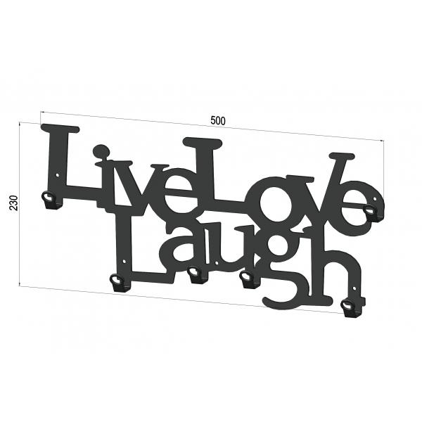 Cuier metalic Live Love Laugh Alb 2