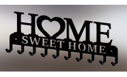 Suport chei Home Sweet Home 10 agatatoare, Negru 3