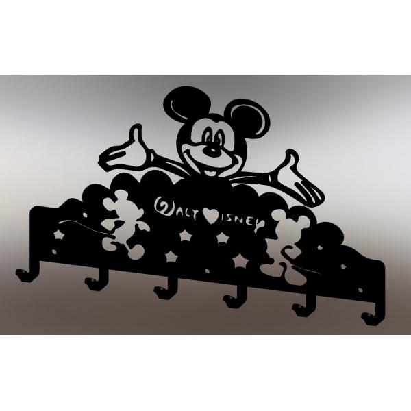 Suport chei Mickey Mouse 6 agatatoare, 25*25 cm, Culoare negru 2