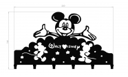 Suport chei Mickey Mouse 6 agatatoare, 25*25 cm, Culoare negru 4